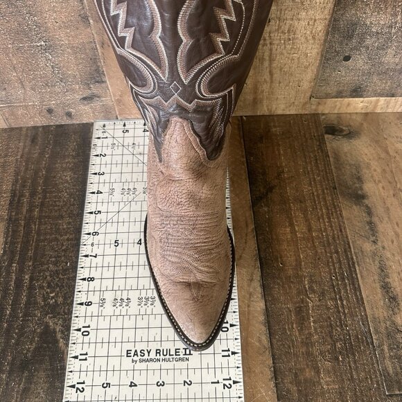 Tony Lama 6258 Vintage Sueded Bull Shoulder Cowboy Boots Mens 8 D - Picture 7 of 12